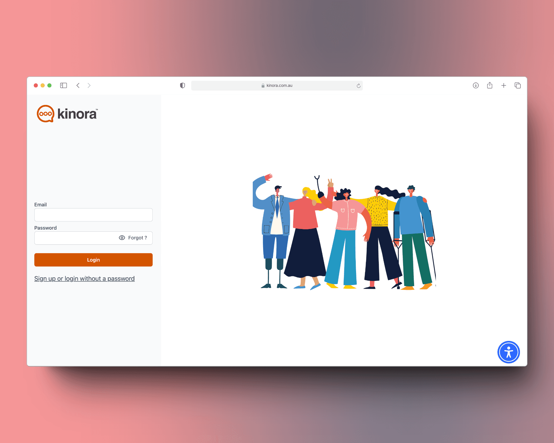 Kinora experience illustrating navigation between core app and connected services
